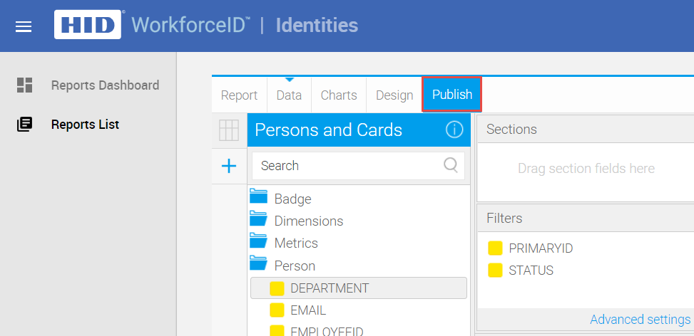 Published customize report